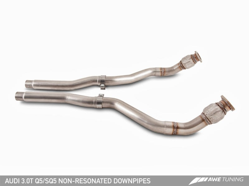 AWE Tuning, AWE Tuning Audi 8R 3.0T Non-Resonated Downpipes for Q5 / SQ5