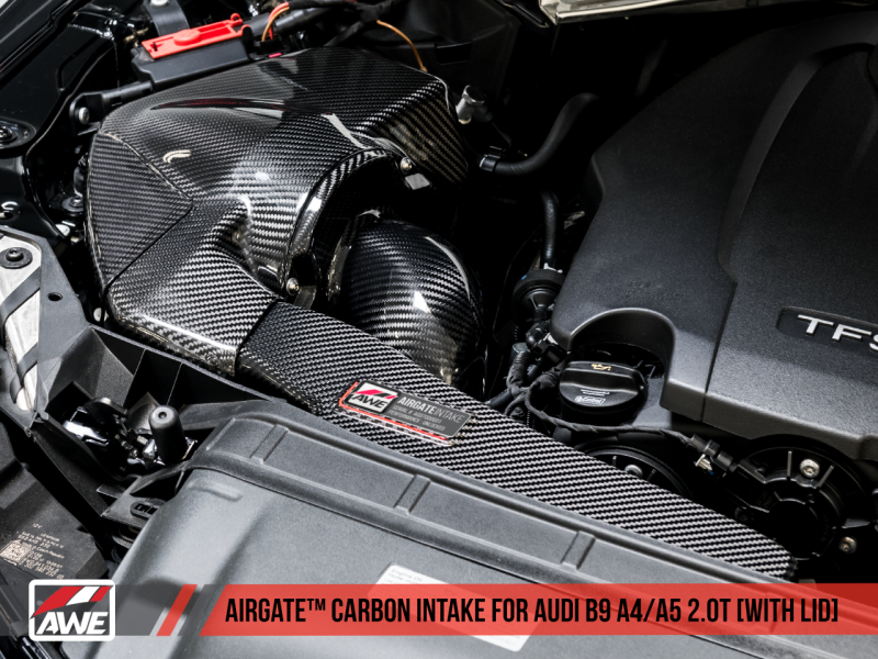 AWE Tuning, AWE Tuning Audi B9 A4/A5 2.0T Quattro Carbon Fiber AirGate Intake w/ Lid