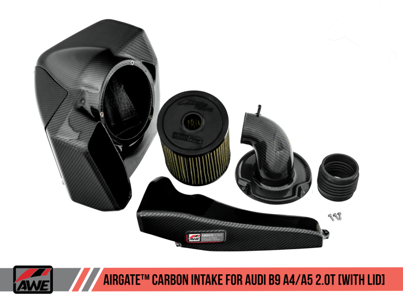 AWE Tuning, AWE Tuning Audi B9 A4/A5 2.0T Quattro Carbon Fiber AirGate Intake w/ Lid