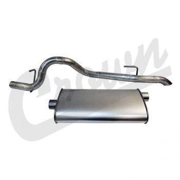 Crown Automotive, Crown Automotive - Steel Silver Muffler & Tailpipe - 52101052AE